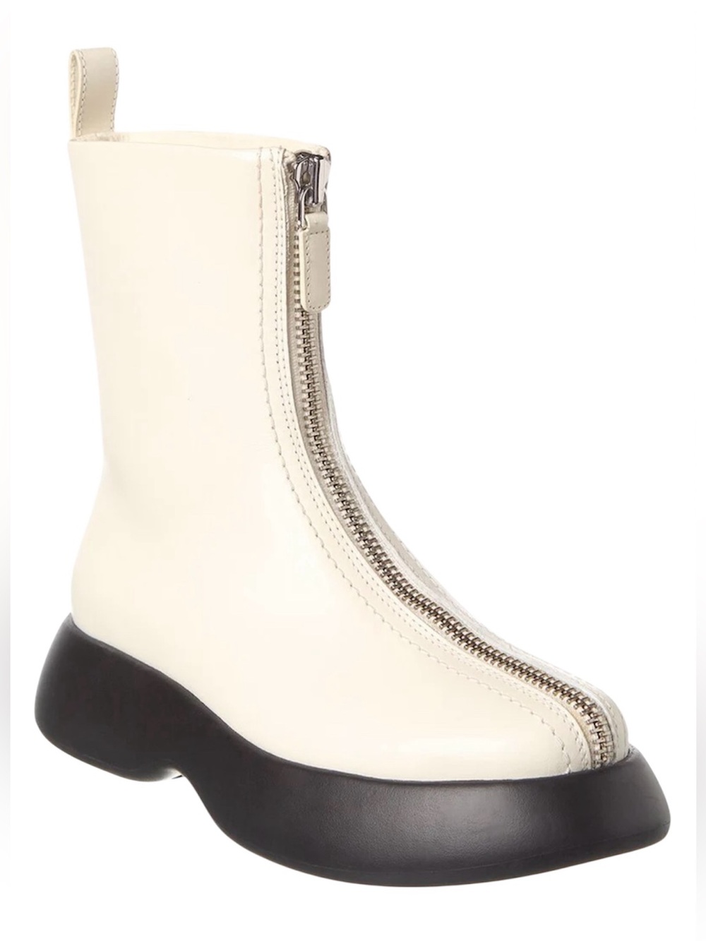 NWOT: 3.1 Phillip Lim Mercer Zip Leather Combat Boot: White, Size EU 37